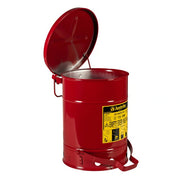 Justrite Steel Oily Waste Can, Red - photo 2