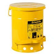 Justrite 09101 Steel Oily Waste Can, 6 gal., Yellow - photo 2