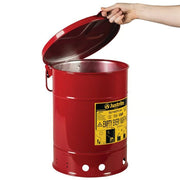 Justrite Steel Oily Waste Can, Red - photo 2