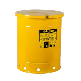 Justrite 09311 Steel Oily Waste Can, 10 gal., Yellow - Default Title