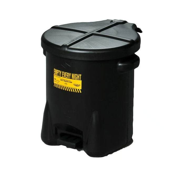Eagle Manufacturing Polyethylene Oily Waste Can, 6 gal. - Black