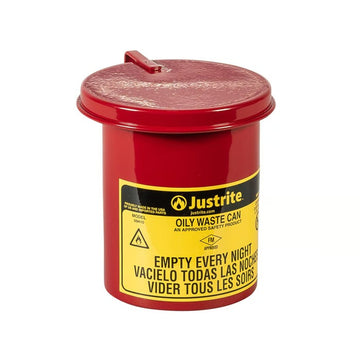 Justrite 9410 Steel Oily Waste Can, 1.8 qt., Red - Default Title