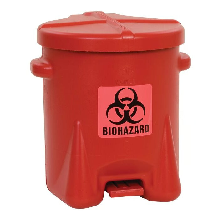 Eagle Manufacturing Polyethylene Waste Can, Red - 6 gal.