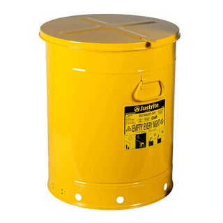 Justrite 09711 Steel Oily Waste Can, 21 gal., Yellow - Default Title