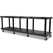 Structural Plastics Corporation Industrial Cart, 24" Wide, Black - 96" x 24"