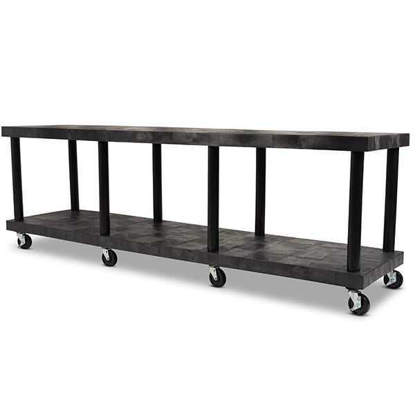Structural Plastics Corporation Industrial Cart, 24" Wide, Black - 96" x 24"