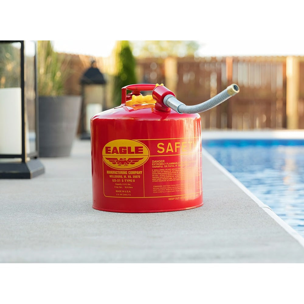 Eagle Manufacturing Steel Safety Can, 5 gal., Red - photo 2