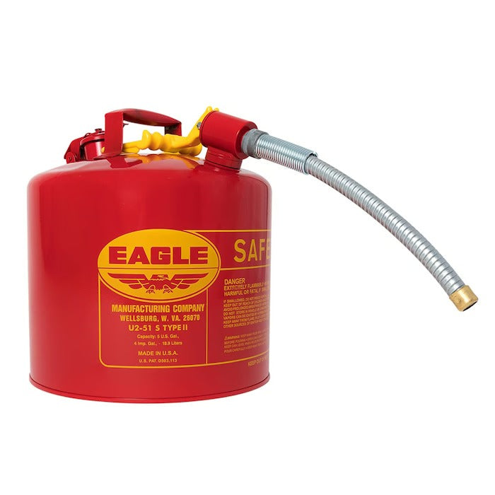 Eagle Manufacturing Steel Safety Can, 5 gal., Red - 7/8"