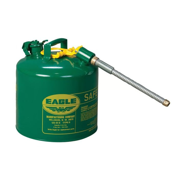 Eagle Manufacturing Steel Safety Can, 5 gal., Green - 5/8"