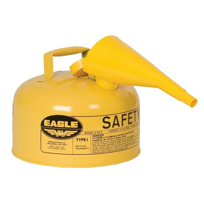 Eagle Manufacturing Steel Safety Can, 2 gal., Yellow - UI20FSY