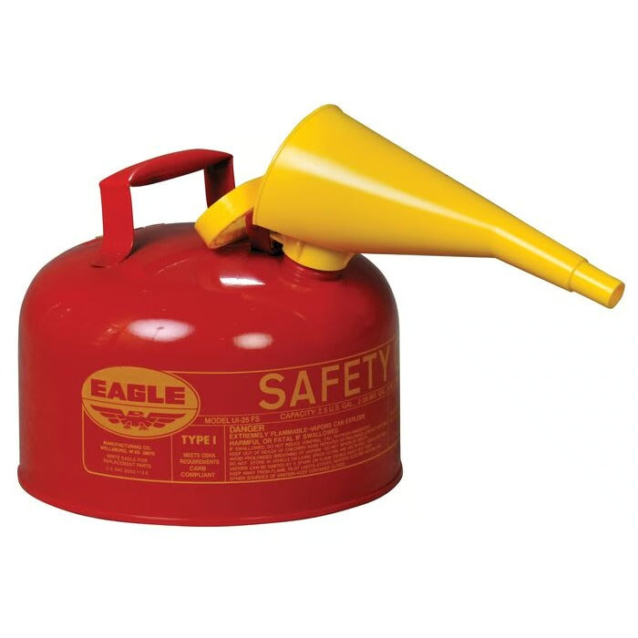 Eagle Manufacturing Steel Safety Can, 2.5 gal., Red - UI25FS