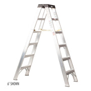 Bauer Ladders Aluminum Step Ladder, 300 lb. Capacity, Silver - 6'