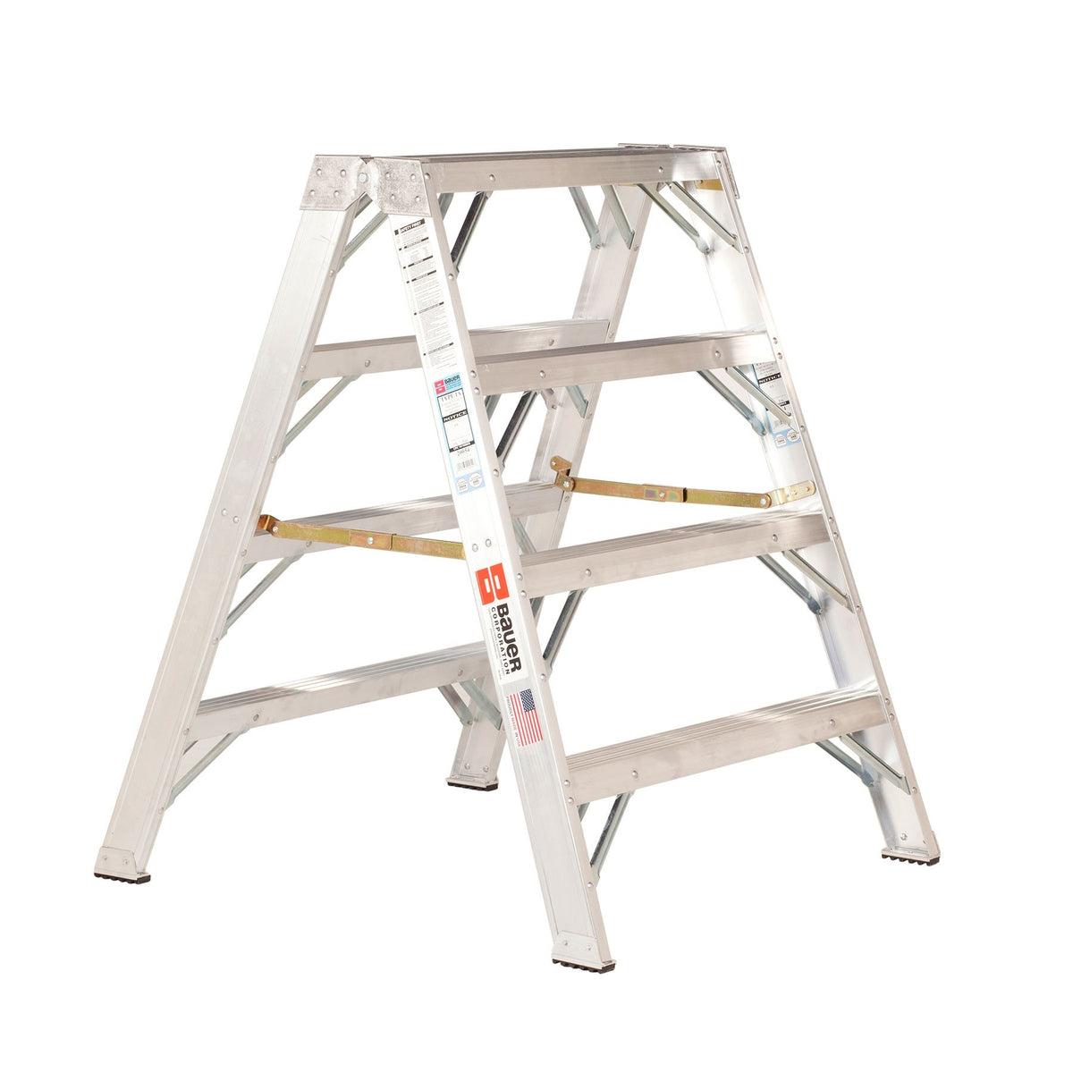 Bauer Ladders Aluminum Step Ladder, 300 lb. Capacity, Silver - 10'