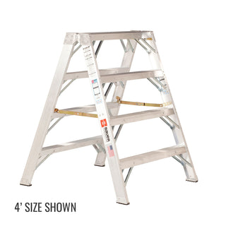 Bauer Ladders Aluminum Ladder, 300 lb. Capacity, Silver - 24"