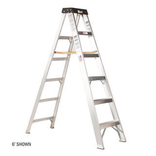 Bauer Ladders Aluminum Step Ladder, 300 lb. Capacity, Silver - 4 48 inches