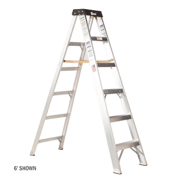 Bauer Ladders Aluminum Step Ladder, 300 lb. Capacity, Silver - 4 48 inches