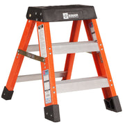 Bauer Ladders Fiberglass Step Ladder, 300 lb. Capacity, Orange - 24"