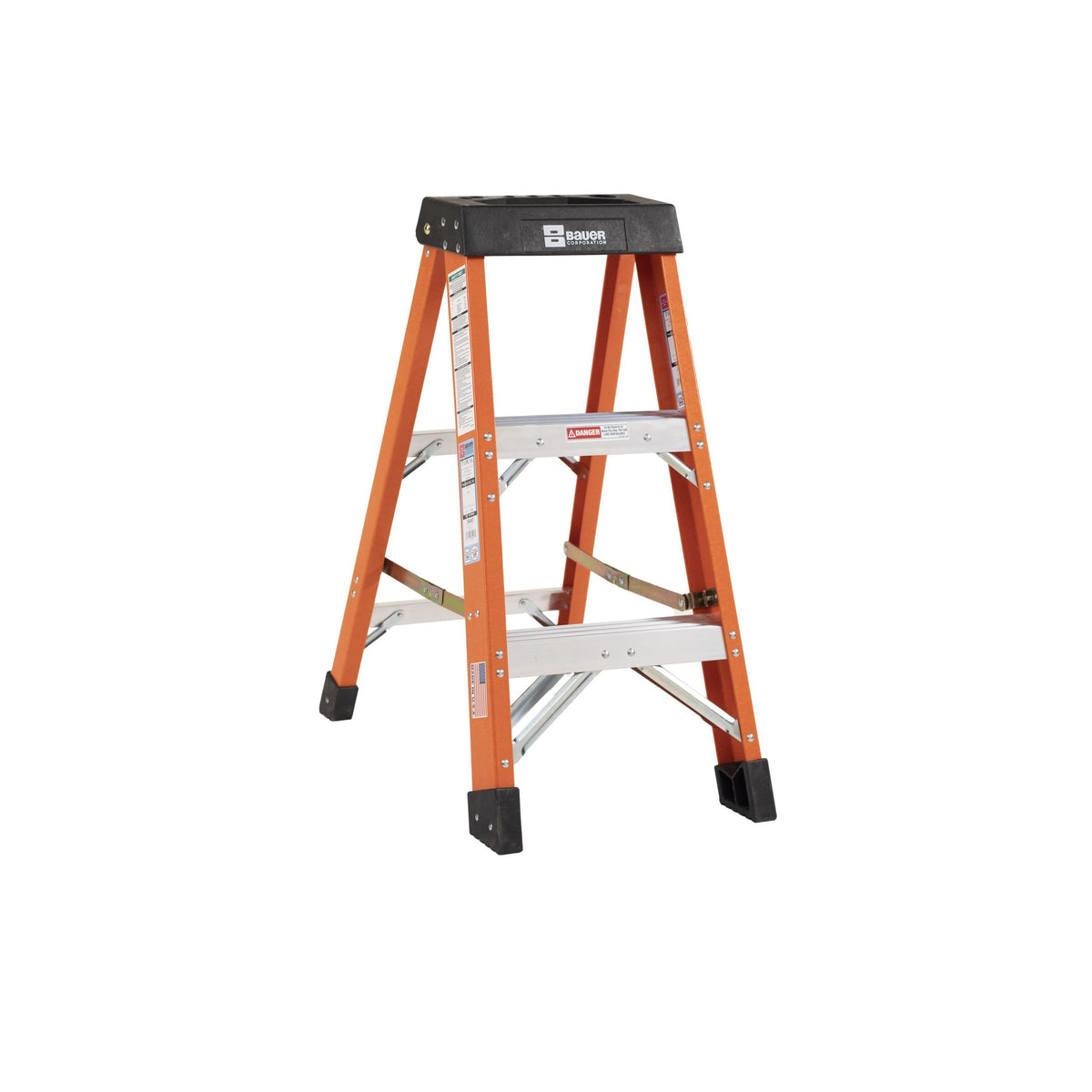 Bauer Ladders Fiberglass Step Ladder, 300 lb. Capacity, Orange - 36"