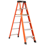 Bauer Ladders Fiberglass Step Ladder, 300 lb. Capacity, Orange - 6 72 inches
