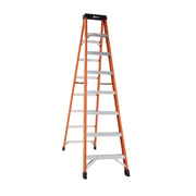 Bauer Ladders Fiberglass Step Ladder, 300 lb. Capacity, Orange - 8 96"