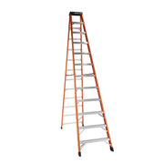 Bauer Ladders Fiberglass Step Ladder, 300 lb. Capacity, Orange - 12 144"