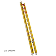 Bauer Ladders Fiberglass Extension Ladder, 300 lb. Capacity, Yellow - 24'