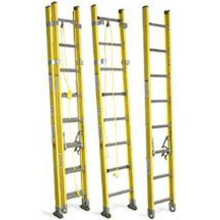 Bauer Ladders Fiberglass Extension Ladder, 375 lb. Capacity, Yellow - 16'