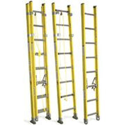 Bauer Ladders Fiberglass Extension Ladder, 375 lb. Capacity, Yellow - 32'