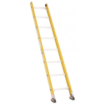 Bauer Ladders Fiberglass Straight Ladder, 300 lb. Capacity, Yellow - 8'