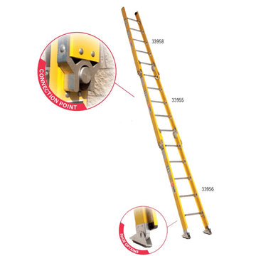 Bauer Ladders 33955 Fiberglass Ladder, 375 lb. Capacity, Yellow - Default Title