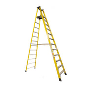 Bauer Ladders Fiberglass Platform Ladder, Yellow - 14'