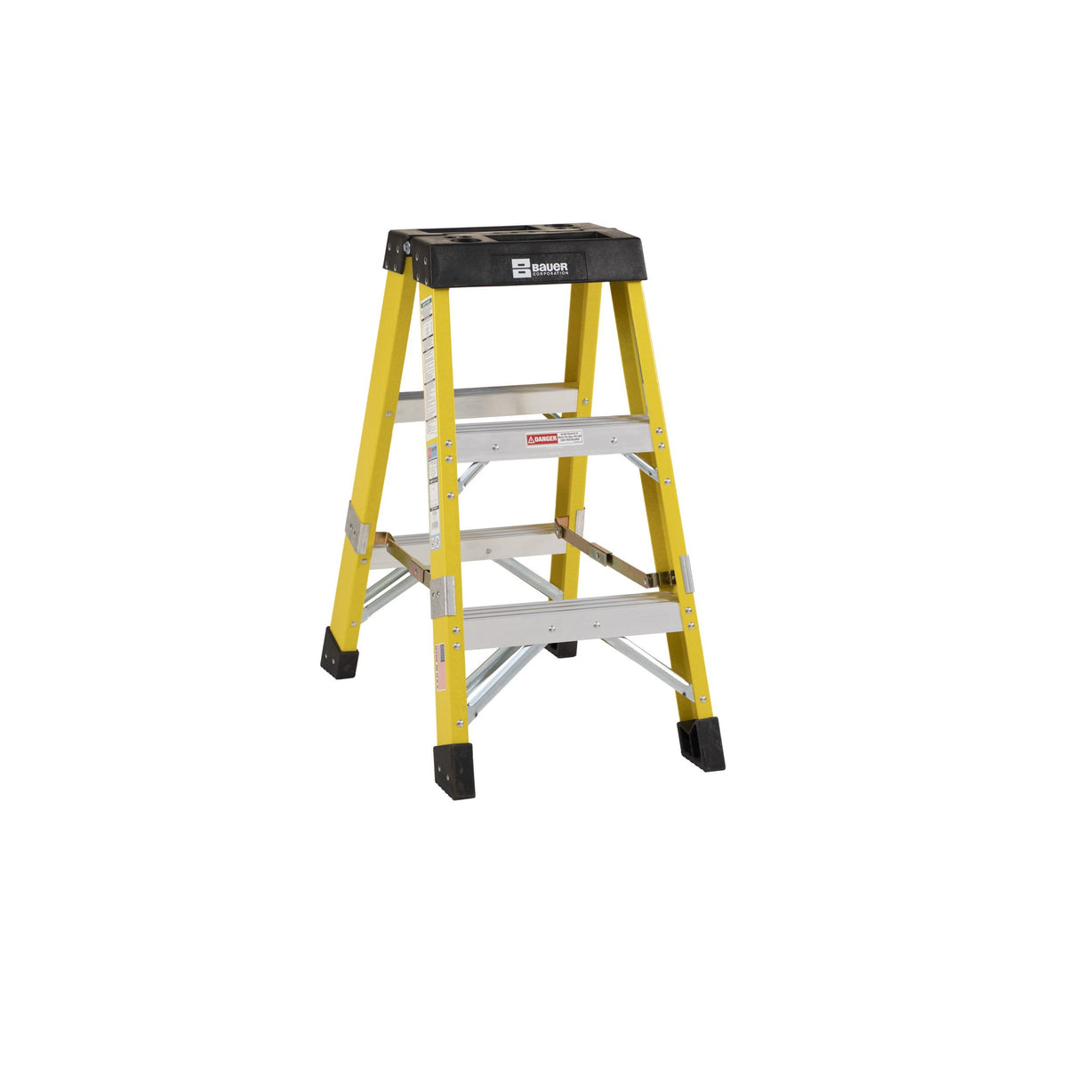 Bauer Ladders Fiberglass Step Ladder, Yellow - 36"