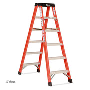 Bauer Ladders Fiberglass Step Ladder, 300 lb. Capacity, Orange - 6'