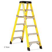 Bauer Ladders Fiberglass Step Ladder, 375 lb. Capacity, Yellow - 6'