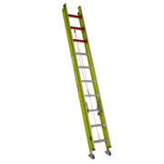 Bauer Ladders Fiberglass Extension Ladder, 375 lb. Capacity, Yellow - 20'