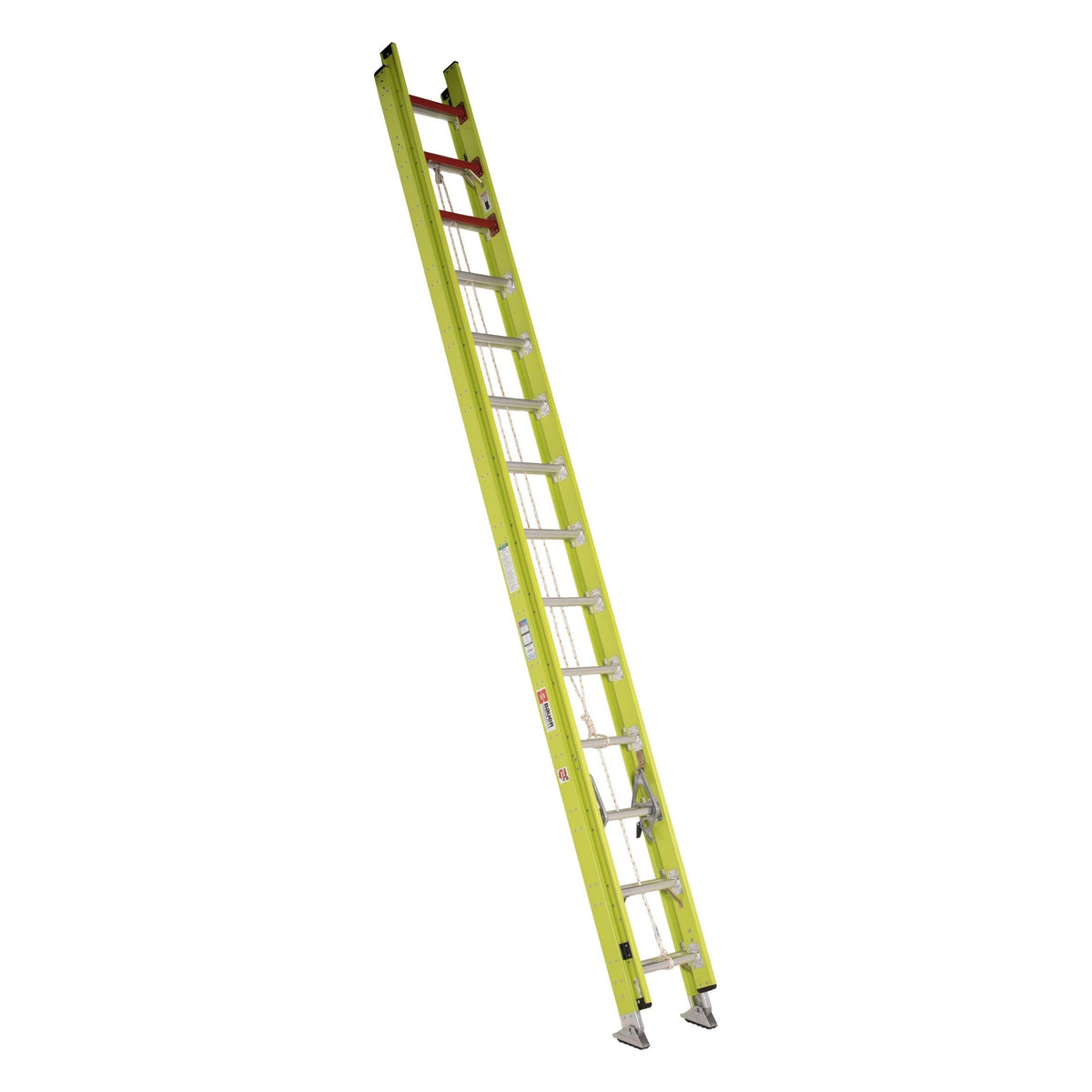 Bauer Ladders Fiberglass Extension Ladder, 375 lb. Capacity, Yellow - 28'