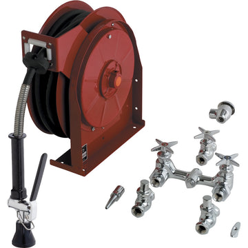Chicago Faucet Company 535-NF Powder Coated Steel Hose Reel, 14 1/2" Long, Red - Default Title
