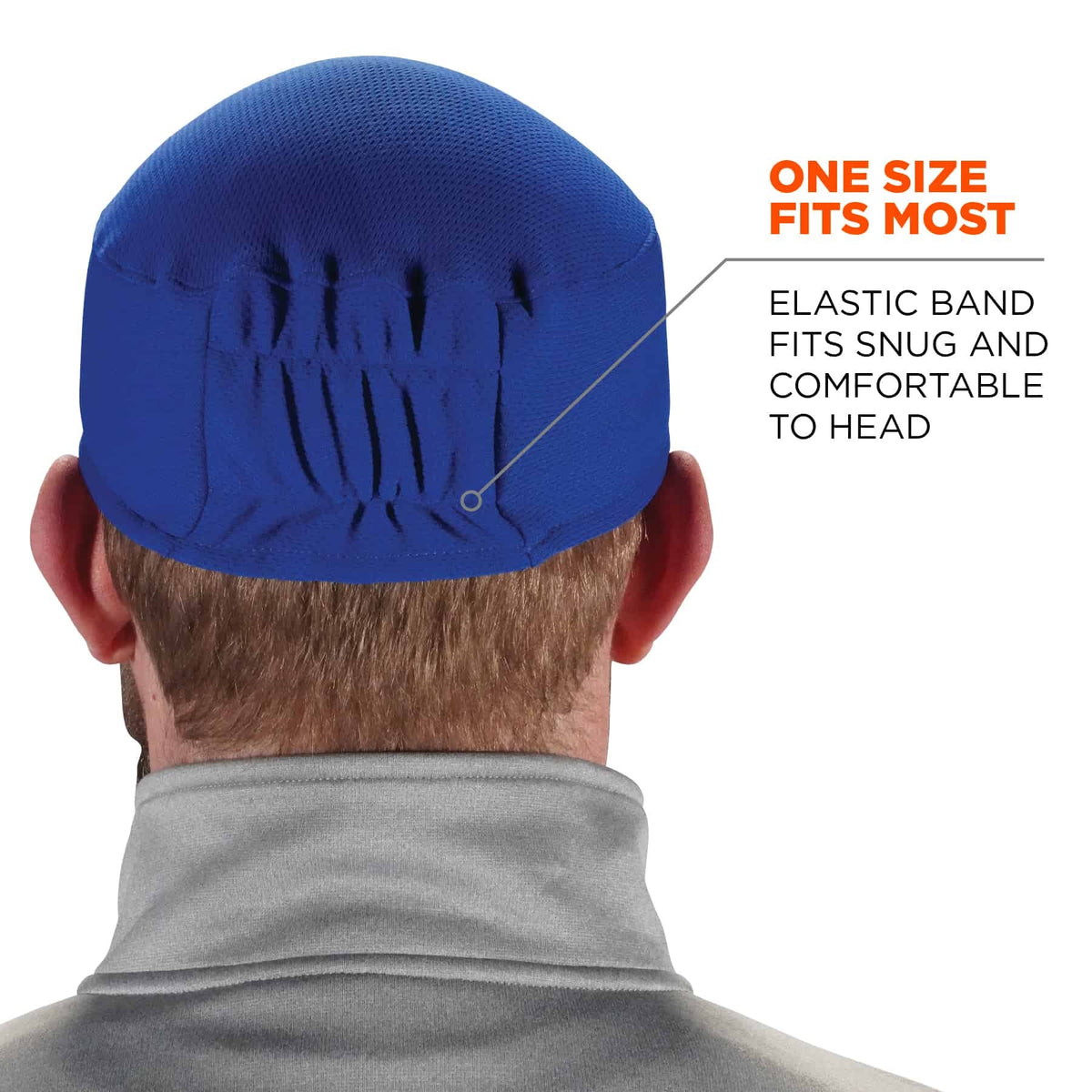 Ergodyne Hi-Cool Fabric Skull Cap, One Size Fits Most - Blue