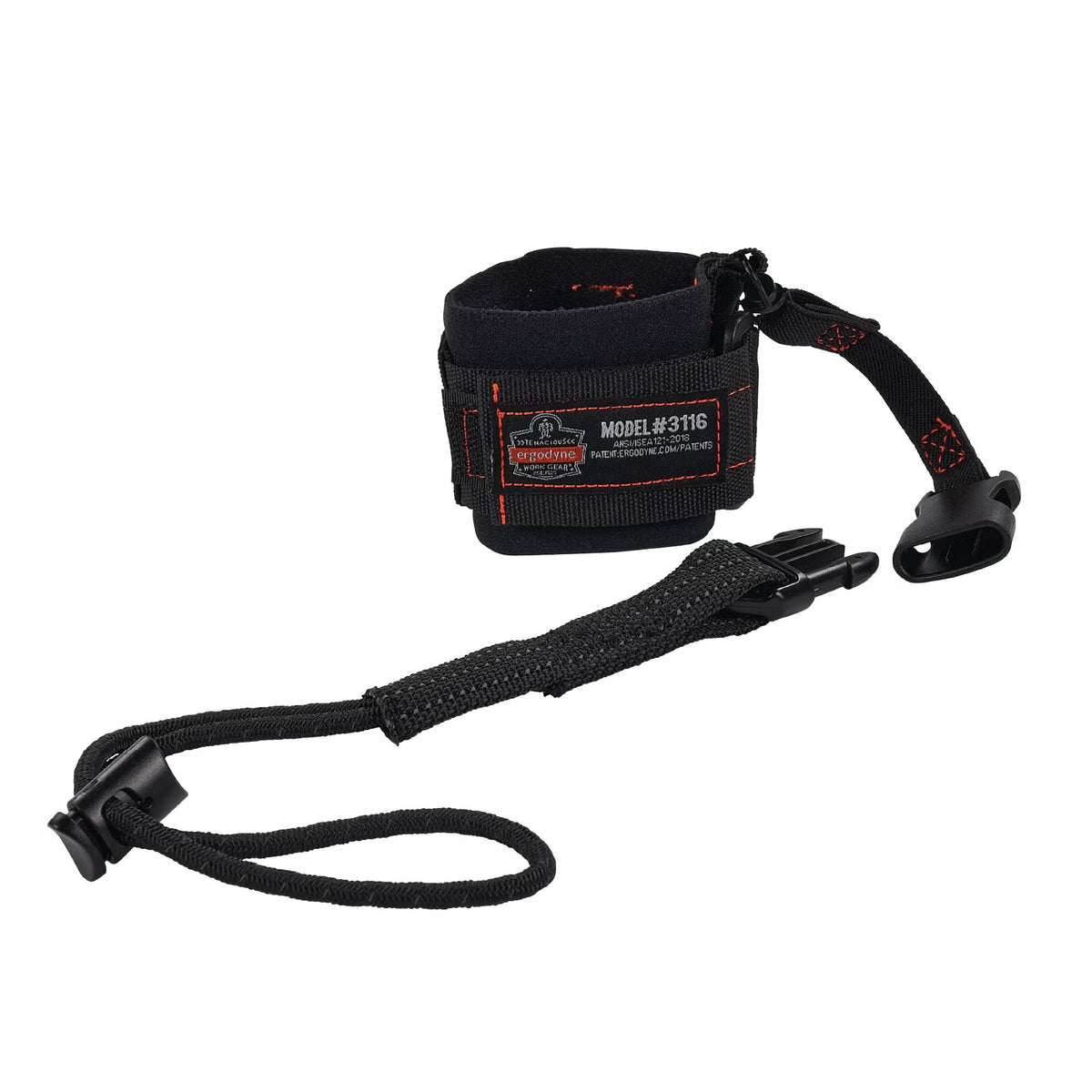 Ergodyne Lanyard, 3 lb. Capacity, Black - 3116 Buckle