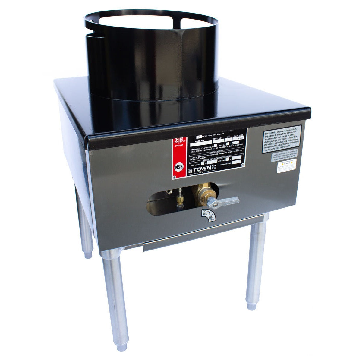 Town SR-24-M-SS Wok Range, 19" Wide - Liquid Propane