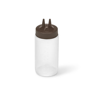 Vollrath 2316 Traex Color-Mate Polyethylene Squeeze Bottle, 16 oz. - Brown Clear
