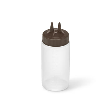 Vollrath 2316 Traex Color-Mate Polyethylene Squeeze Bottle, 16 oz. - Brown Clear