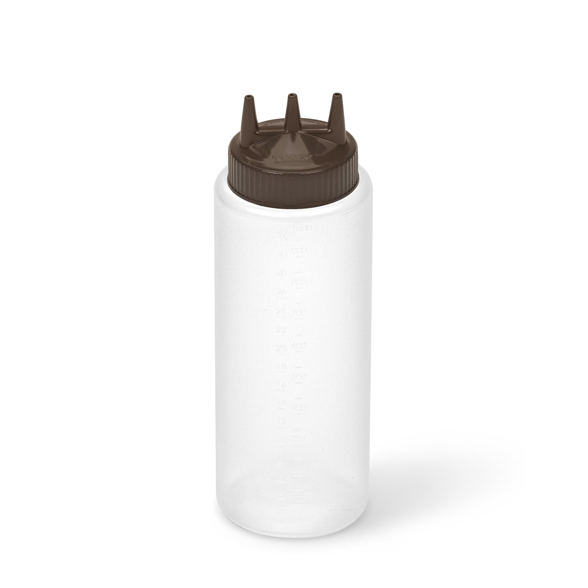 Vollrath 3332 Traex Color-Mate Polyethylene Squeeze Bottle, 32 oz. - Brown Clear
