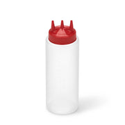 Vollrath 3332 Traex Color-Mate Polyethylene Squeeze Bottle, 32 oz. - Clear Red