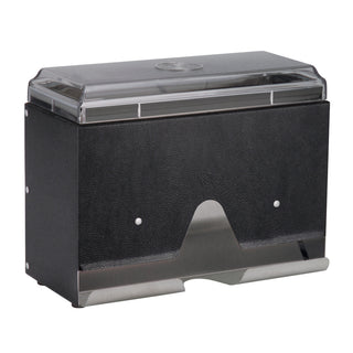 Vollrath Metal Wrapped Straw Dispenser, 9" Long, Black - 200 Straws