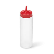 Vollrath Traex Color-Mate Polyethylene Squeeze Bottle, 24 oz. - Clear Red / 1/Each