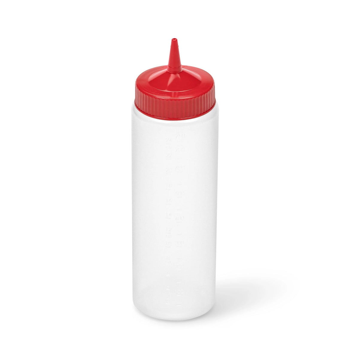 Vollrath Traex Color-Mate Polyethylene Squeeze Bottle, 24 oz. - Clear Red / 1/Each