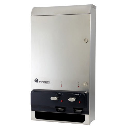 Hospeco Brands Group EV1SS Evogen Stainless Steel Dispenser, 14 Napkins 22 Tampons, Silver - No