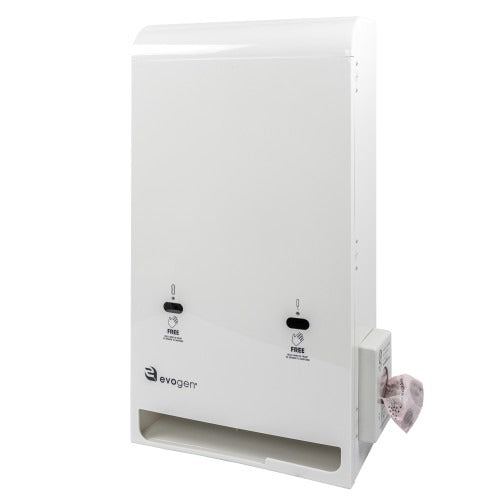 Hospeco Brands Group EVNT3-W Evogen Plastic Dispenser, 16 Napkins 22 Tampons, White - Default Title