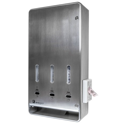 Hospeco Brands Group EVNT6-SS Evogen Stainless Steel Dispenser, 36 Napkins 50 Tampons, Silver - Default Title